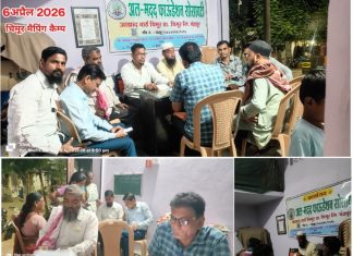 मॅपिंग कॅम्पचे अल मदद फाऊंडेशन सोसायटी चिमूर तर्फे करण्यात आले होते आयोजन..