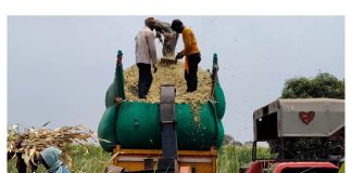 पावसा अगोदर यंत्राच्या साह्याने जनावरांचा हिरवा चारा बारीक कुटी करण्यासाठी शेतकऱ्यांची लगबग…