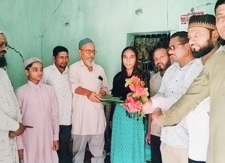 जिल्हा पोलीस भरतीत पात्र ठरलेले शहरातील यूवक व यूवतीचा मुस्लिम समाजाचा वतीने सत्कार…