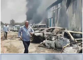 Major Fire in Nagpur: Hundreds of Vehicles Reduced to Ashes… — Entire Warehouse Engulfed in Flames; Atmosphere of Fear Grips the Area…